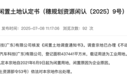 闲置4年！恒大汽车近44万平方米土地被收回